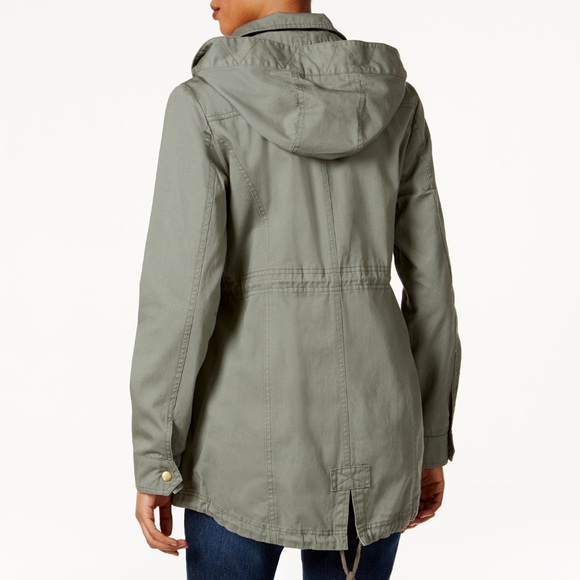 STYLE & CO. COTTON HOODED UTILITY JACKET SAGE size M - Picture 4 of 14